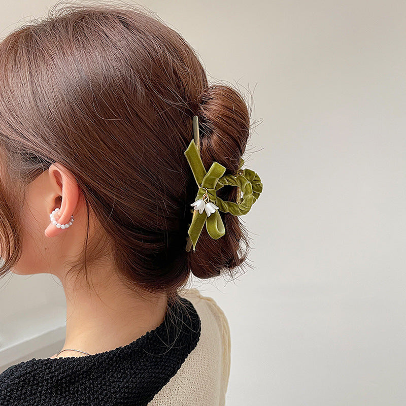 Lily of the Valley Bow Hair Claw Clip view 2