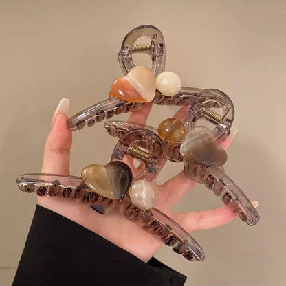 Marbled Heart Hair Claw Clip view 2