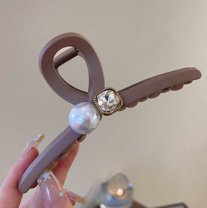 Matte Pearl Bow Hair Claw Clip view 7