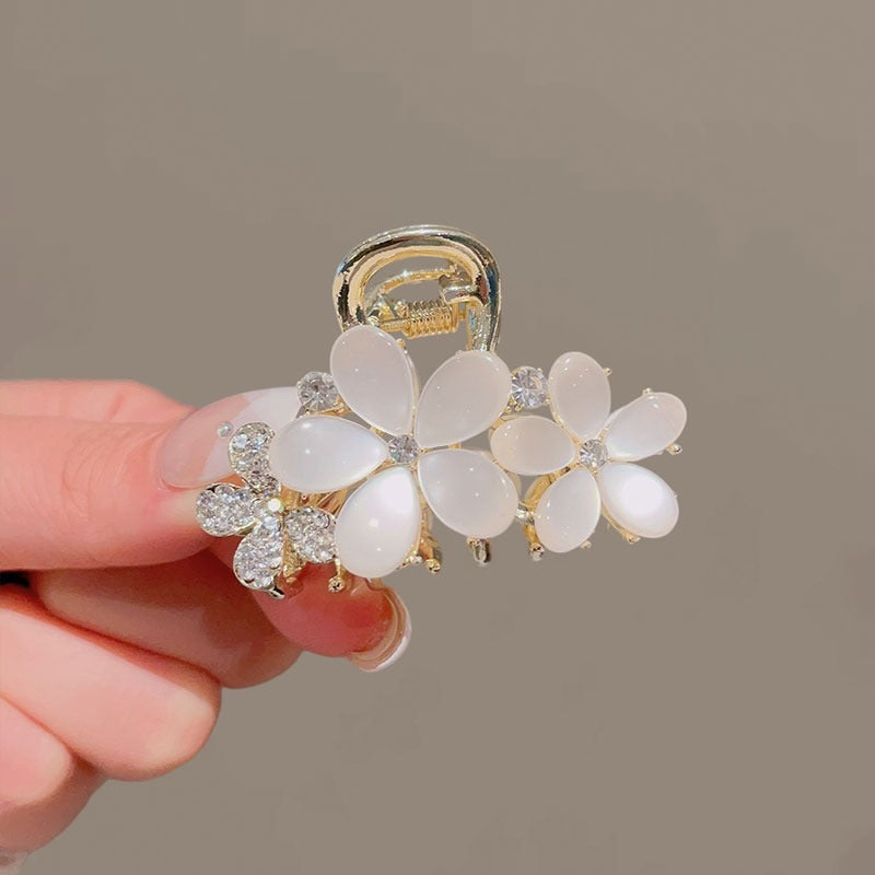 Medium Cat Eye Flower Hair Claw Clip view 2