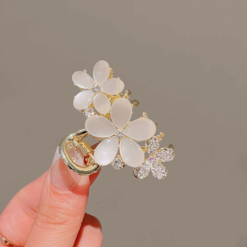 Medium Cat Eye Flower Hair Claw Clip view 3