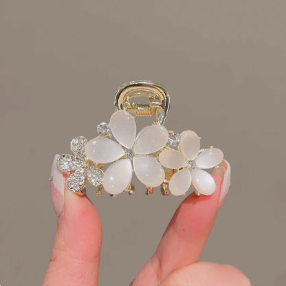 Medium Cat Eye Flower Hair Claw Clip