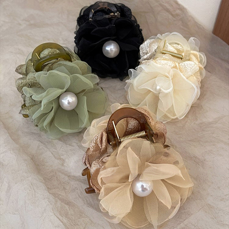 Mesh Flower Hair Claw Clip view 2