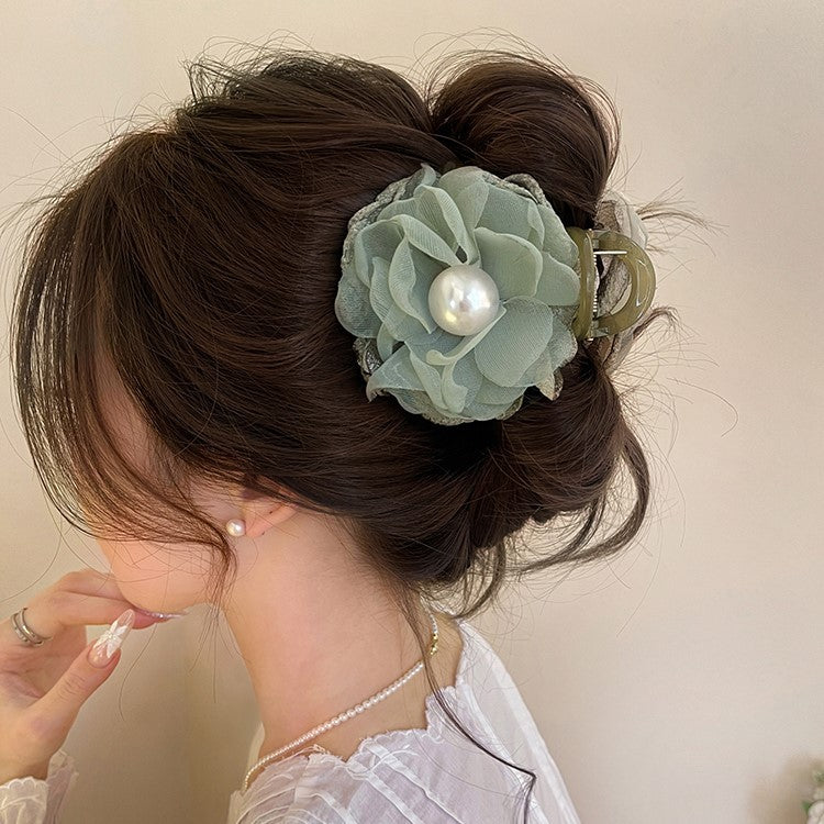 Mesh Flower Hair Claw Clip view 3