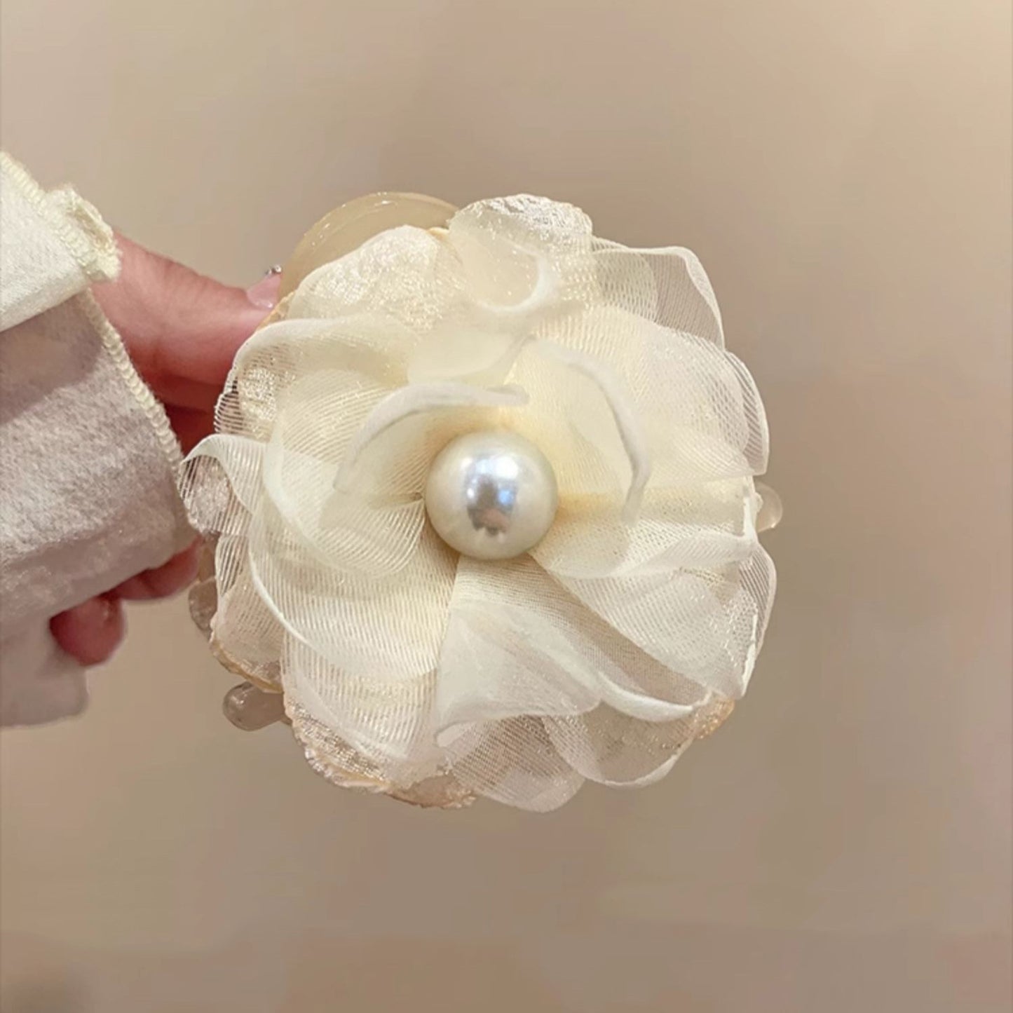 Mesh Flower Hair Claw Clip view 8
