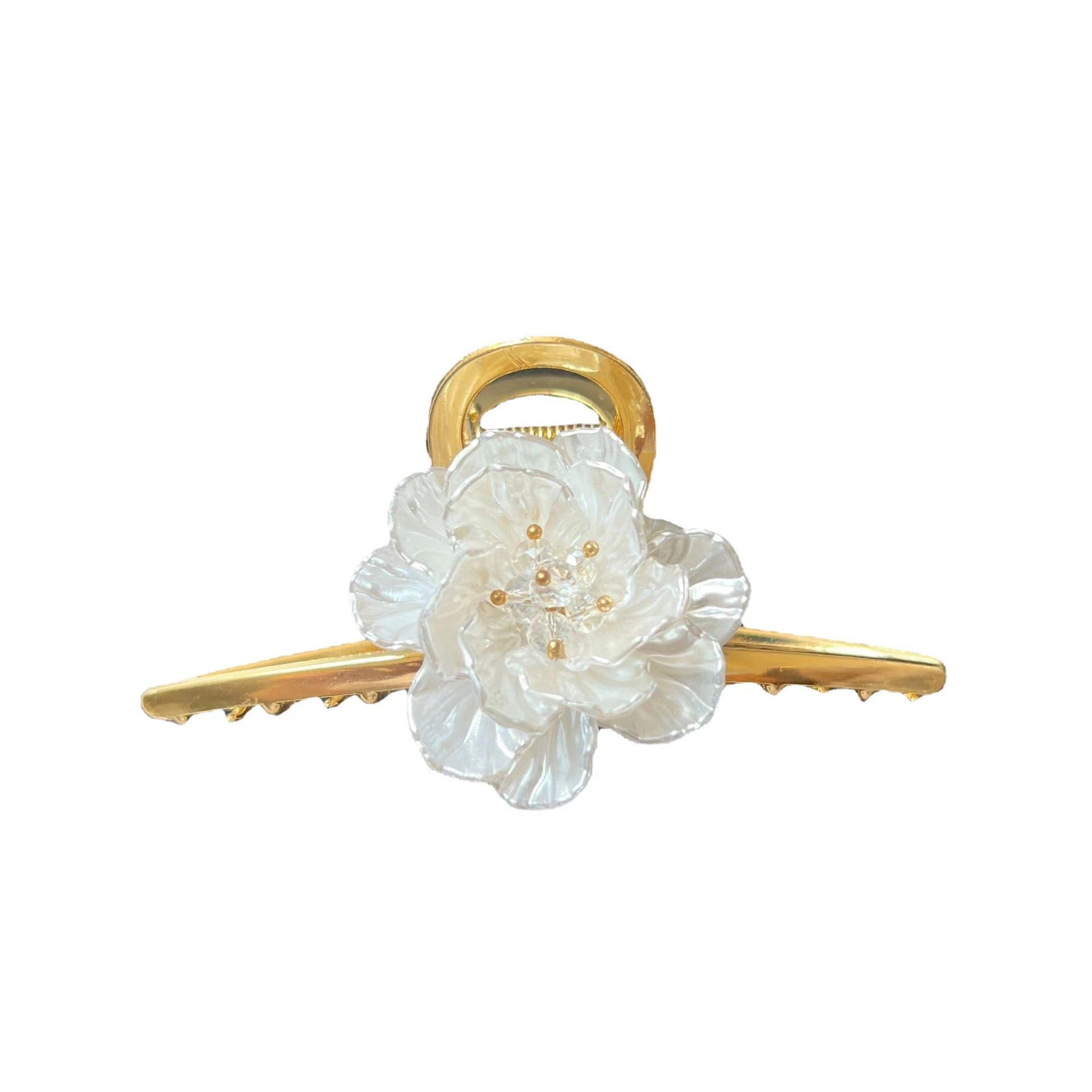 Metal Camellia Flower Hair Claw Clip view 5