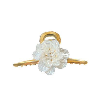 Metal Camellia Flower Hair Claw Clip view 5