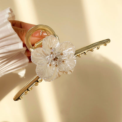 Metal Camellia Flower Hair Claw Clip view 6