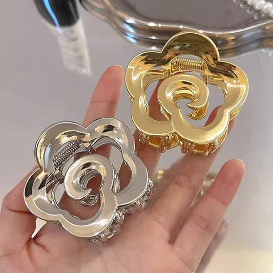 Metal Rose Hair Claw Clip