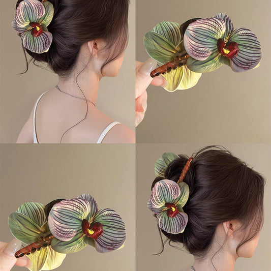 Orchid Flower Hair Claw Clip