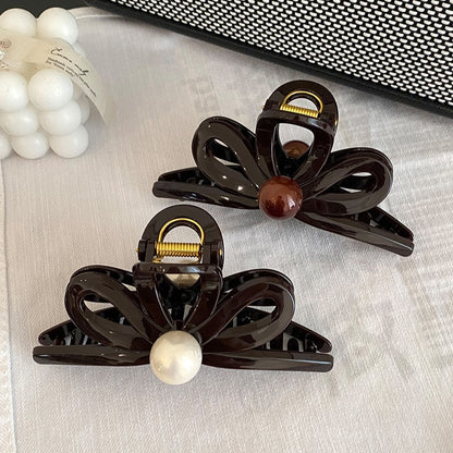 Pearl Bow Hair Claw Clip view 2