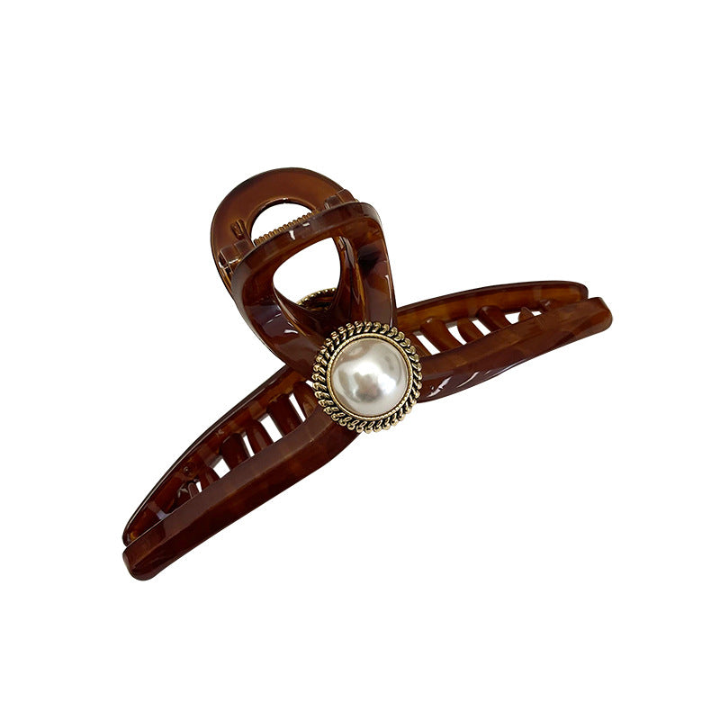 Pearl Cross Hair Claw Clip view 5