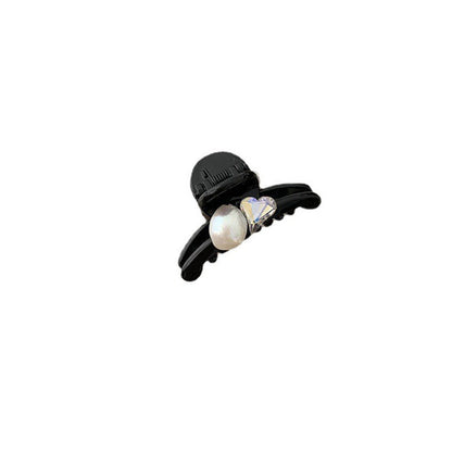 Pearl Rhinestone Heart Mini Hair Claw Clip view 5