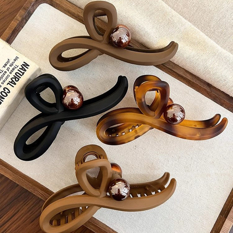 Pearl Ribbon Hair Claw Clip view 2