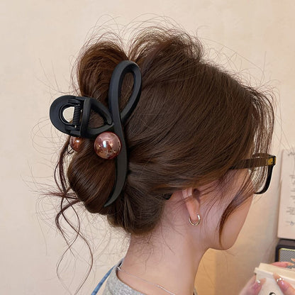 Pearl Ribbon Hair Claw Clip view 3