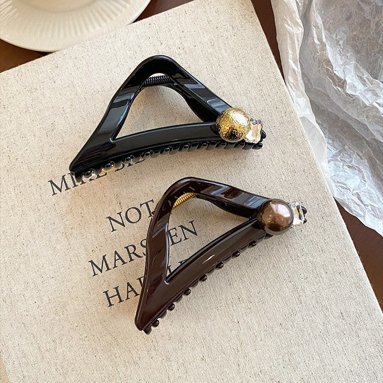 Pearl Triangle Hair Claw Clip view 2