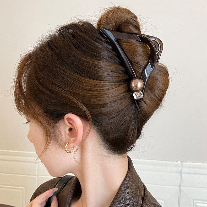 Pearl Triangle Hair Claw Clip view 3