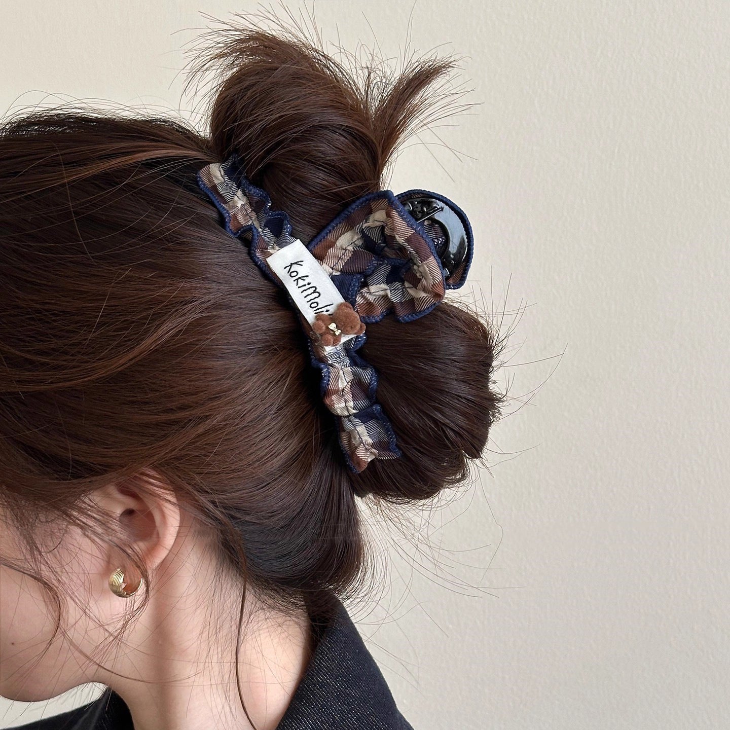 Pleated Bear Hair Claw Clip