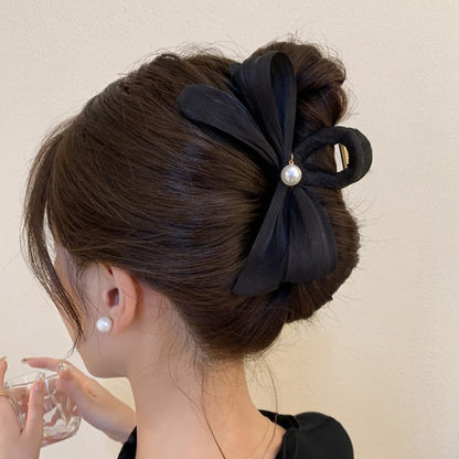 Pleated Bow Hair Claw Clip view 3