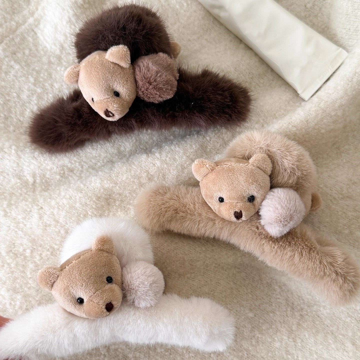Plush Bear Hair Claw Clip view 2