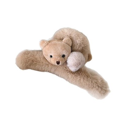 Plush Bear Hair Claw Clip view 5