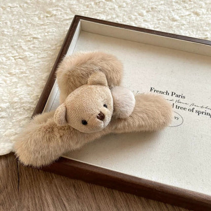 Plush Bear Hair Claw Clip view 7