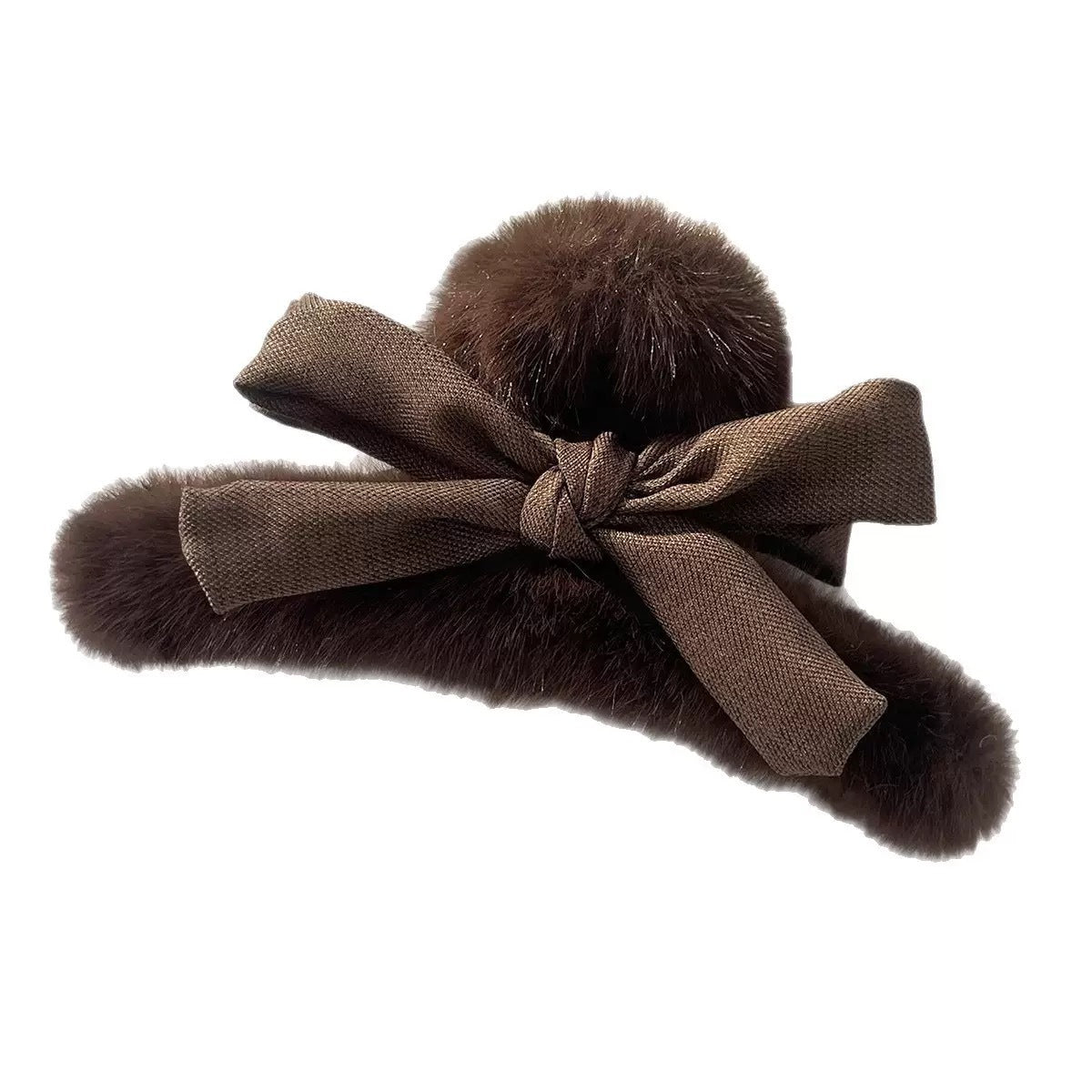 Plush Bow Hair Claw Clip view 5