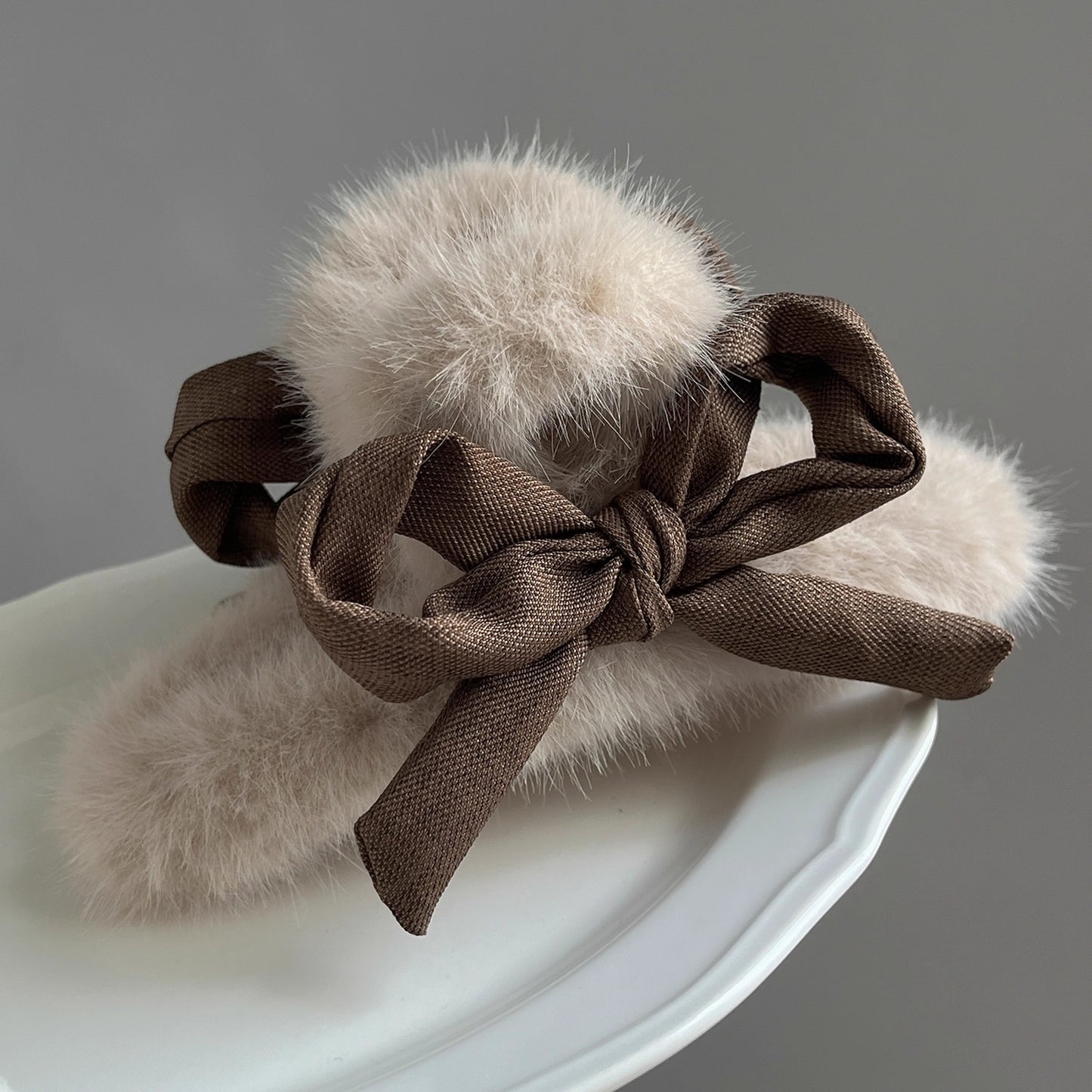 Plush Bow Hair Claw Clip view 7
