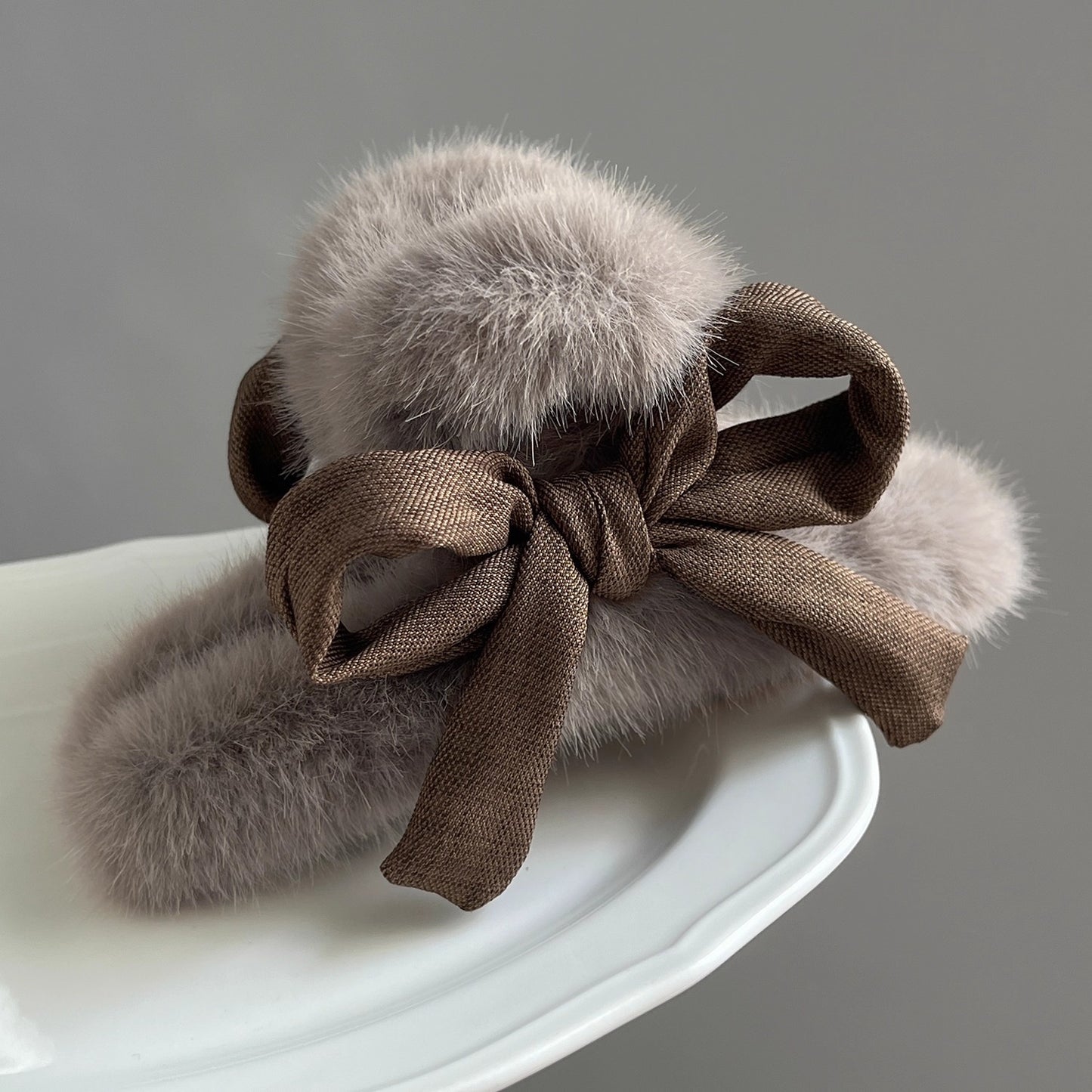 Plush Bow Hair Claw Clip view 8