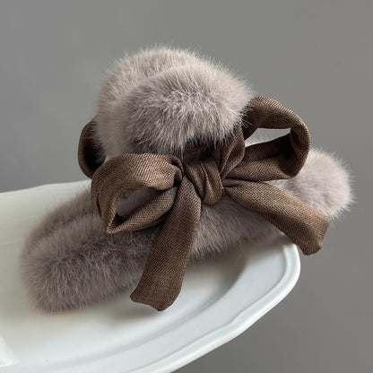 Plush Bow Hair Claw Clip view 8