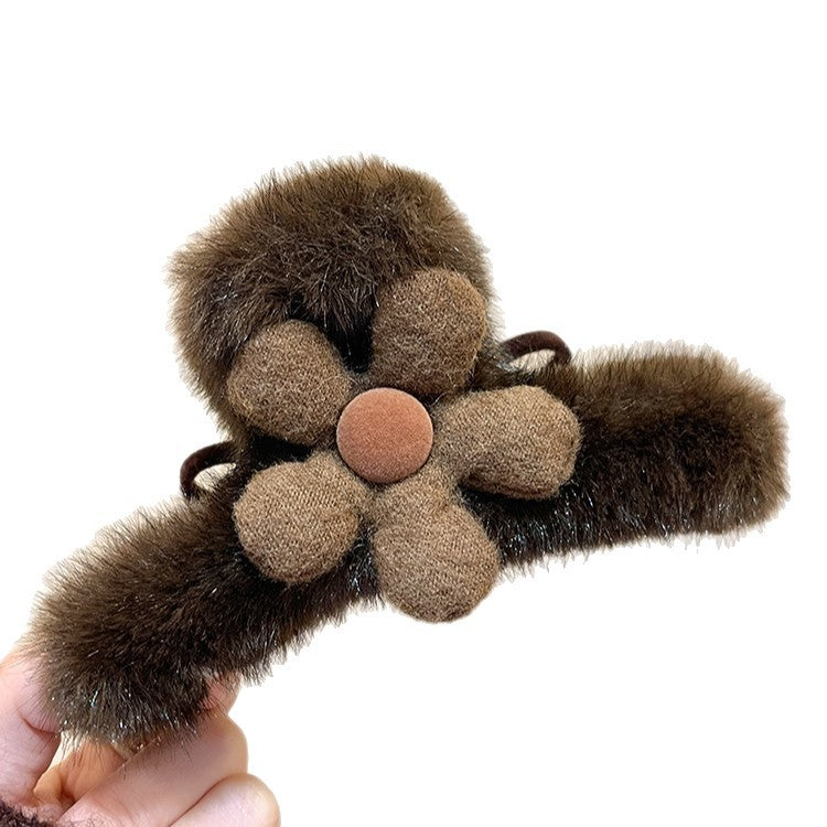 Plush Flower Hair Claw Clip view 5