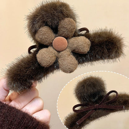 Plush Flower Hair Claw Clip view 6