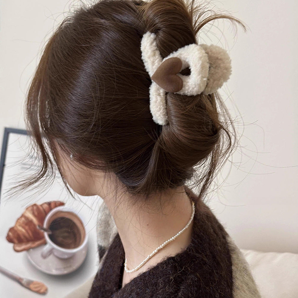 Plush Heart Mini Hair Claw Clip view 4