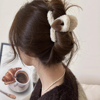 Plush Heart Mini Hair Claw Clip view 4