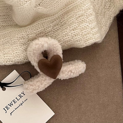 Plush Heart Mini Hair Claw Clip view 6