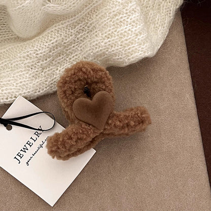 Plush Heart Mini Hair Claw Clip view 7