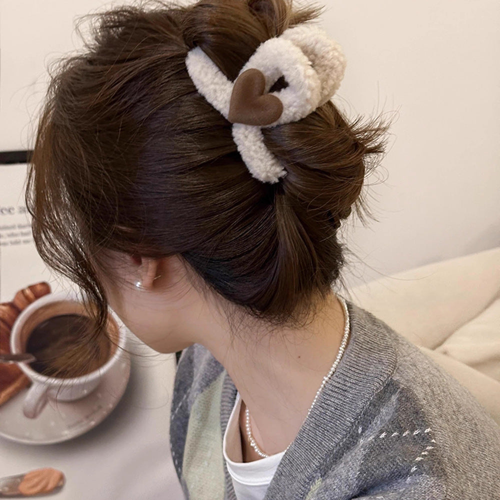 Plush Heart Mini Hair Claw Clip