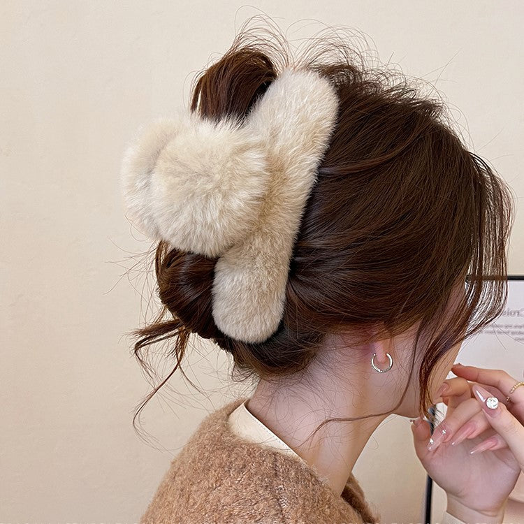 Plush Leopard Hair Claw Clip view 3