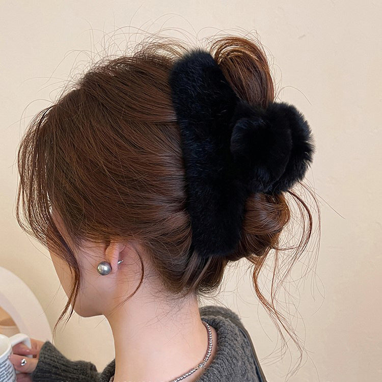 Plush Leopard Hair Claw Clip view 4