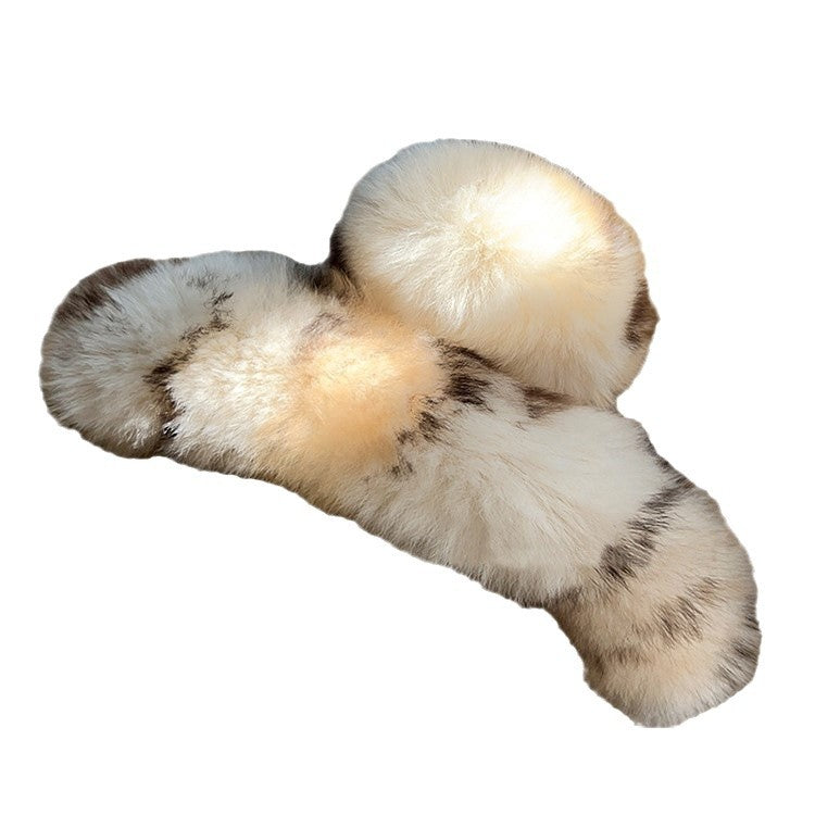 Plush Leopard Hair Claw Clip view 5