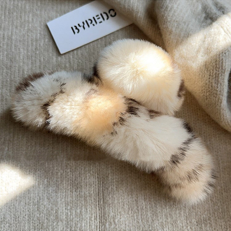 Plush Leopard Hair Claw Clip view 6