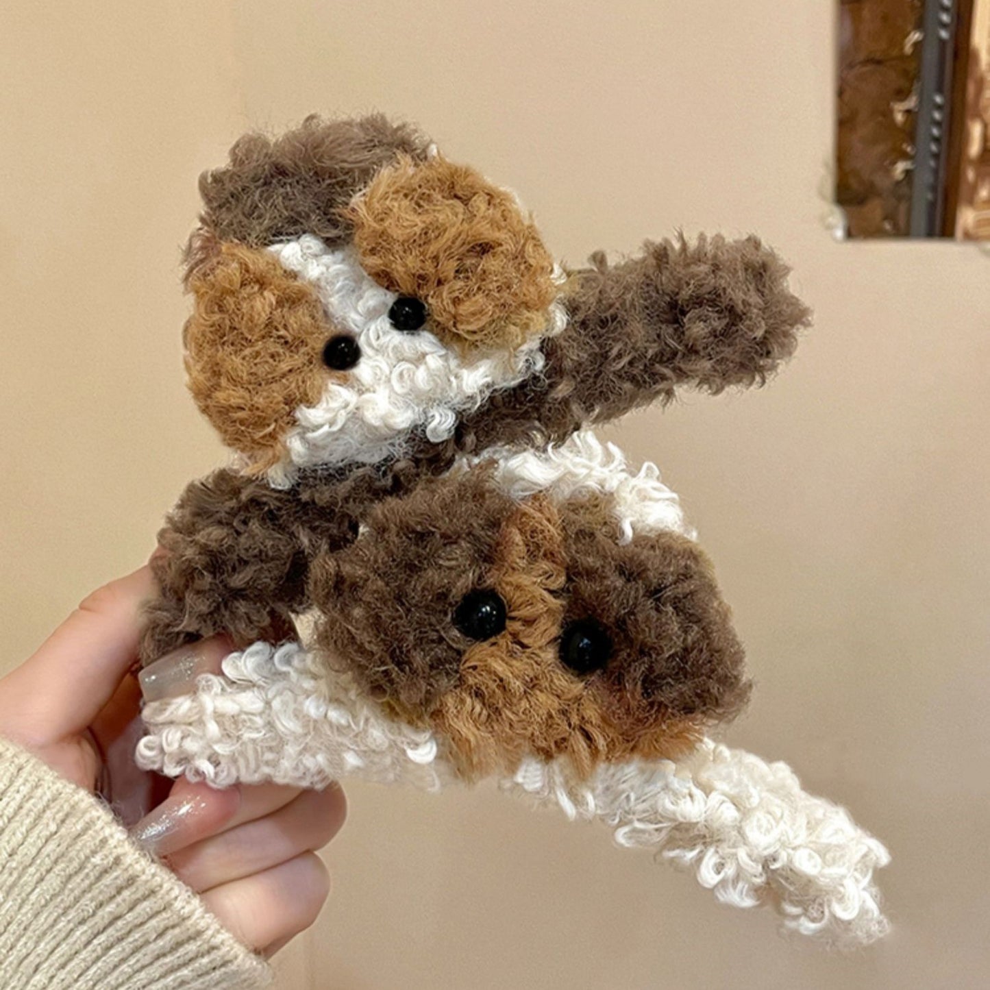 Plush Puppy Hair Claw Clip view 2