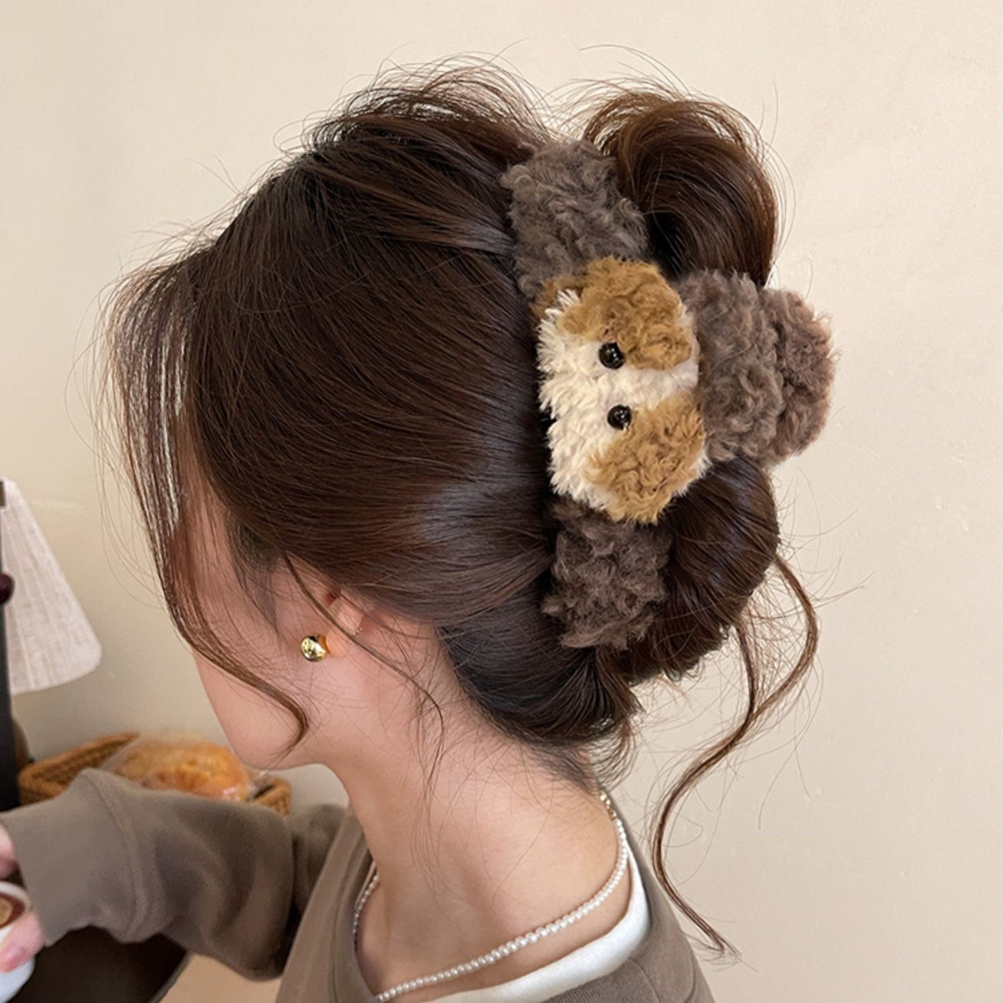 Plush Puppy Hair Claw Clip view 4