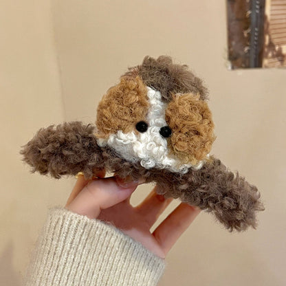 Plush Puppy Hair Claw Clip view 6