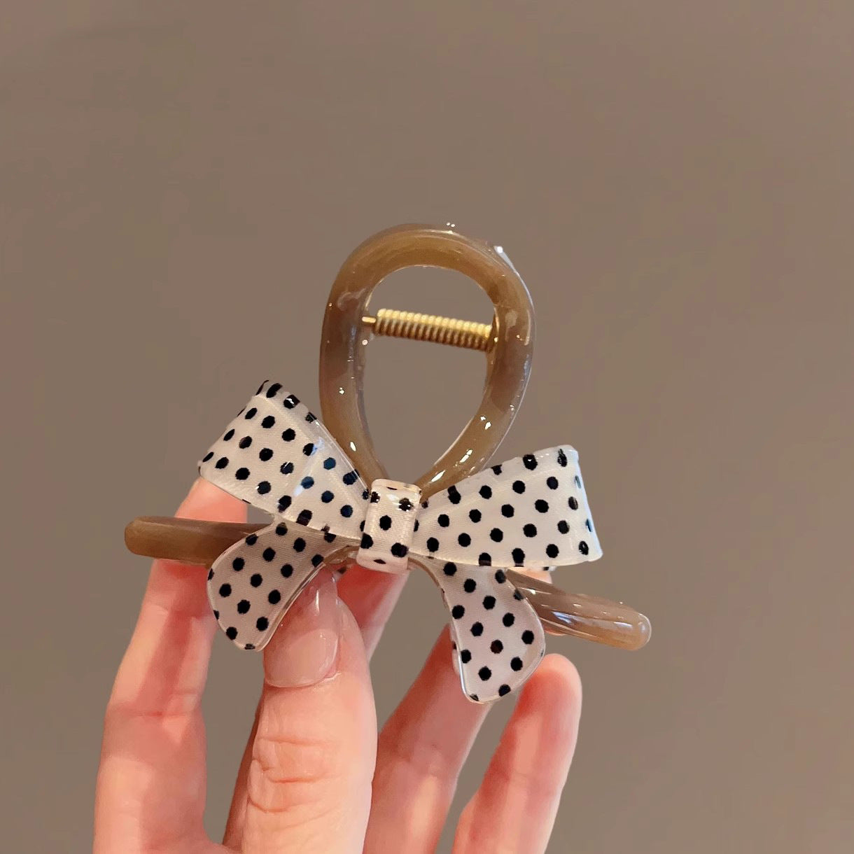 Polka Dot Bow Hair Claw Clip view 4
