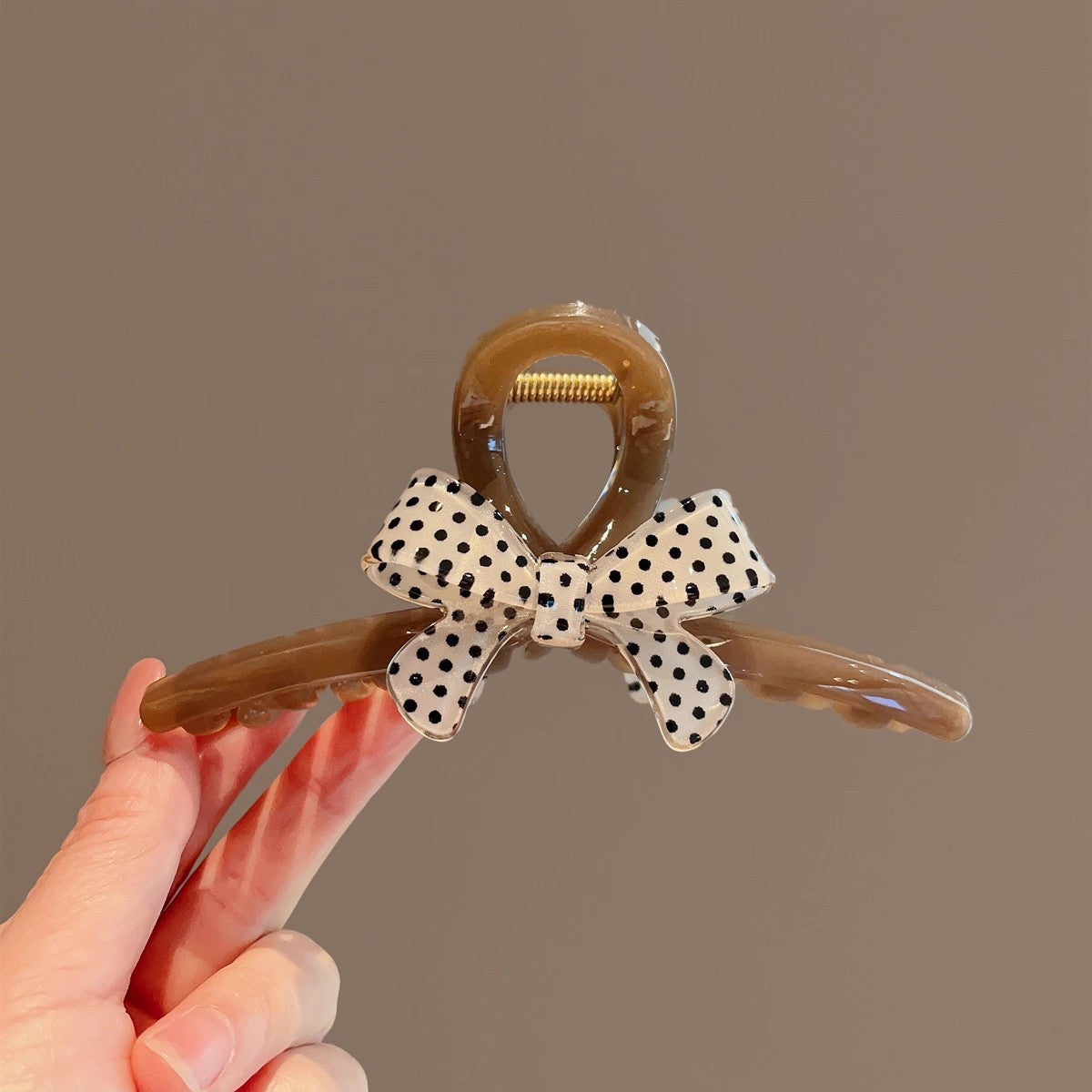 Polka Dot Bow Hair Claw Clip view 6