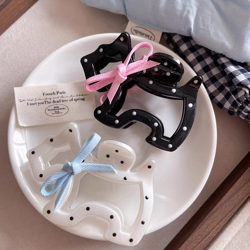 Polka Dot Dog Hair Claw Clip view 2