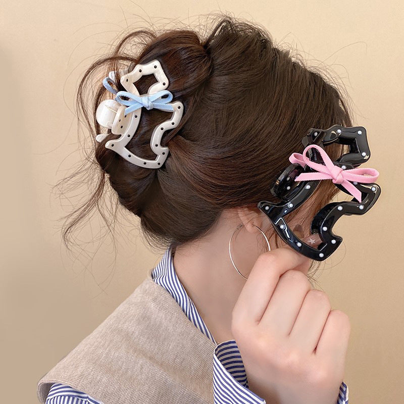 Polka Dot Dog Hair Claw Clip