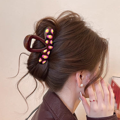 Polka Dot Heart Hair Claw Clip view 3