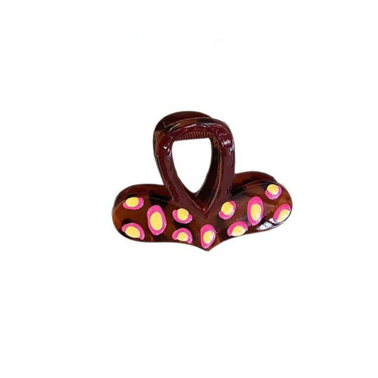 Polka Dot Heart Hair Claw Clip view 5